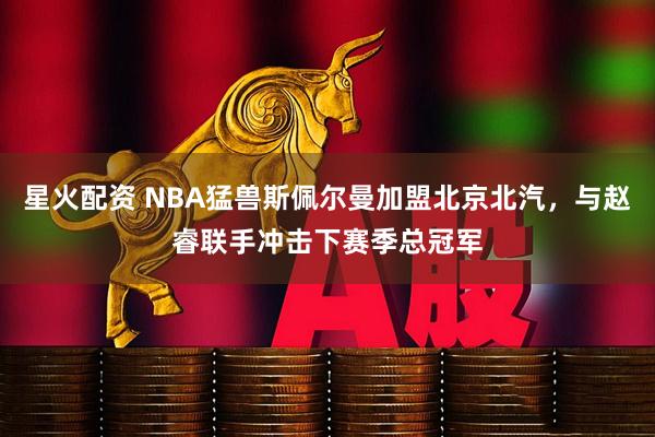 星火配资 NBA猛兽斯佩尔曼加盟北京北汽，与赵睿联手冲击下赛季总冠军